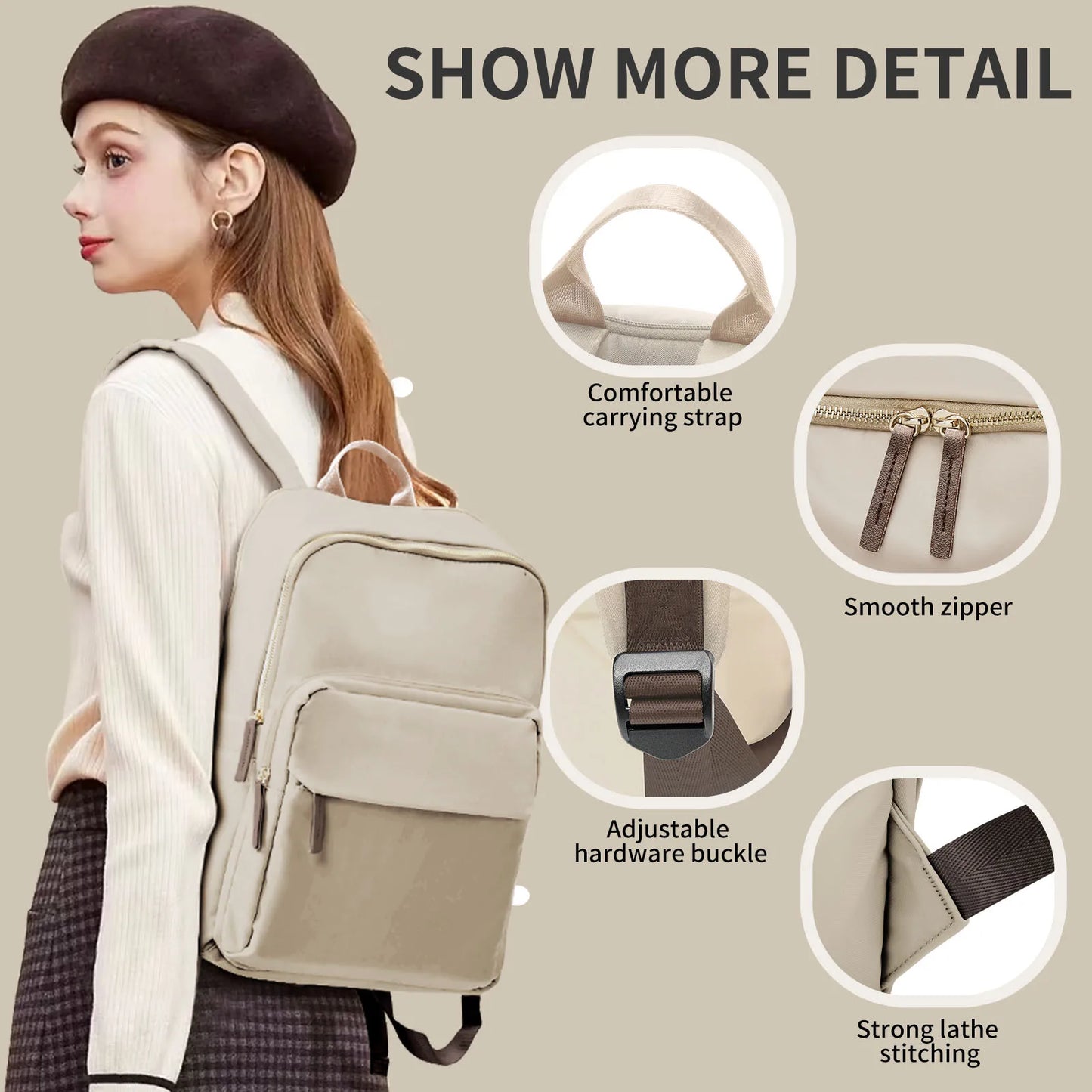 New Simple Large Capacity Backpack Women Travel Business Teacher Backpack Laptop Shoulder Bag Girl School Student Backpack PurseUrbanEase Classic – Women’s Large-Capacity Travel & Laptop Backpack