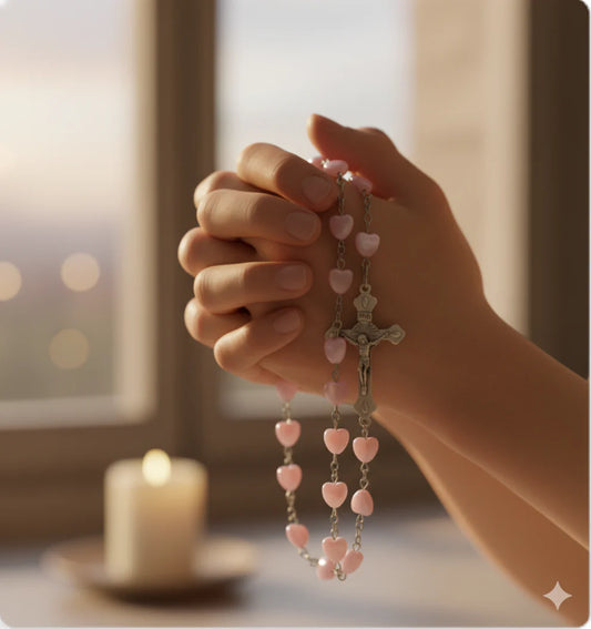 Divine Heart Rosary Necklace