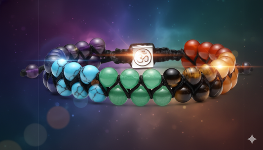 SpiritStones™ – Pulseira Feminina de Cristais Chakras para Relaxamento e Cura Energét iUm acessório espiritual e terapêutico para mulheres que buscam equilíbrio e serenidade.