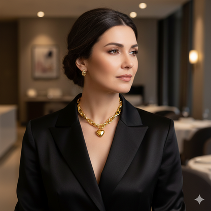 IronLuxe Geometric Heart Chain