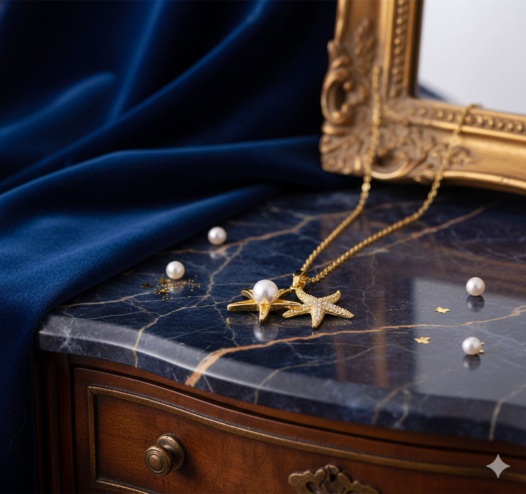 Ocean Gold Star Necklace