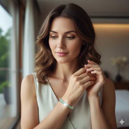 GreenMystic™ – Pulseira Espiritual com Pedras Naturais para Meditação e Energia Corporal Um mix de proteção, equilíbrio emocional e beleza natural em uma única peça.
