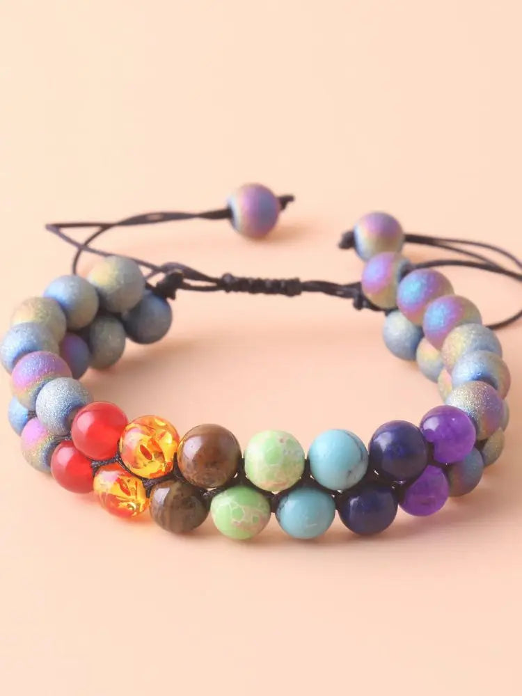 SpiritStones™ – Pulseira Feminina de Cristais Chakras para Relaxamento e Cura Energét iUm acessório espiritual e terapêutico para mulheres que buscam equilíbrio e serenidade.