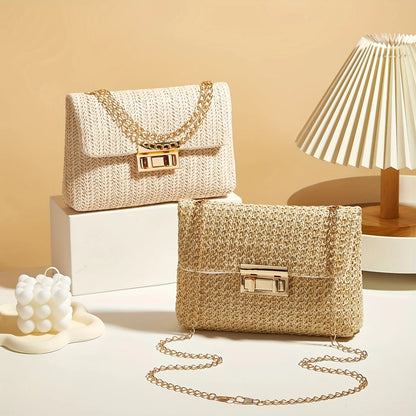 Riviera Straw Lock – Classic Chic Crossbody