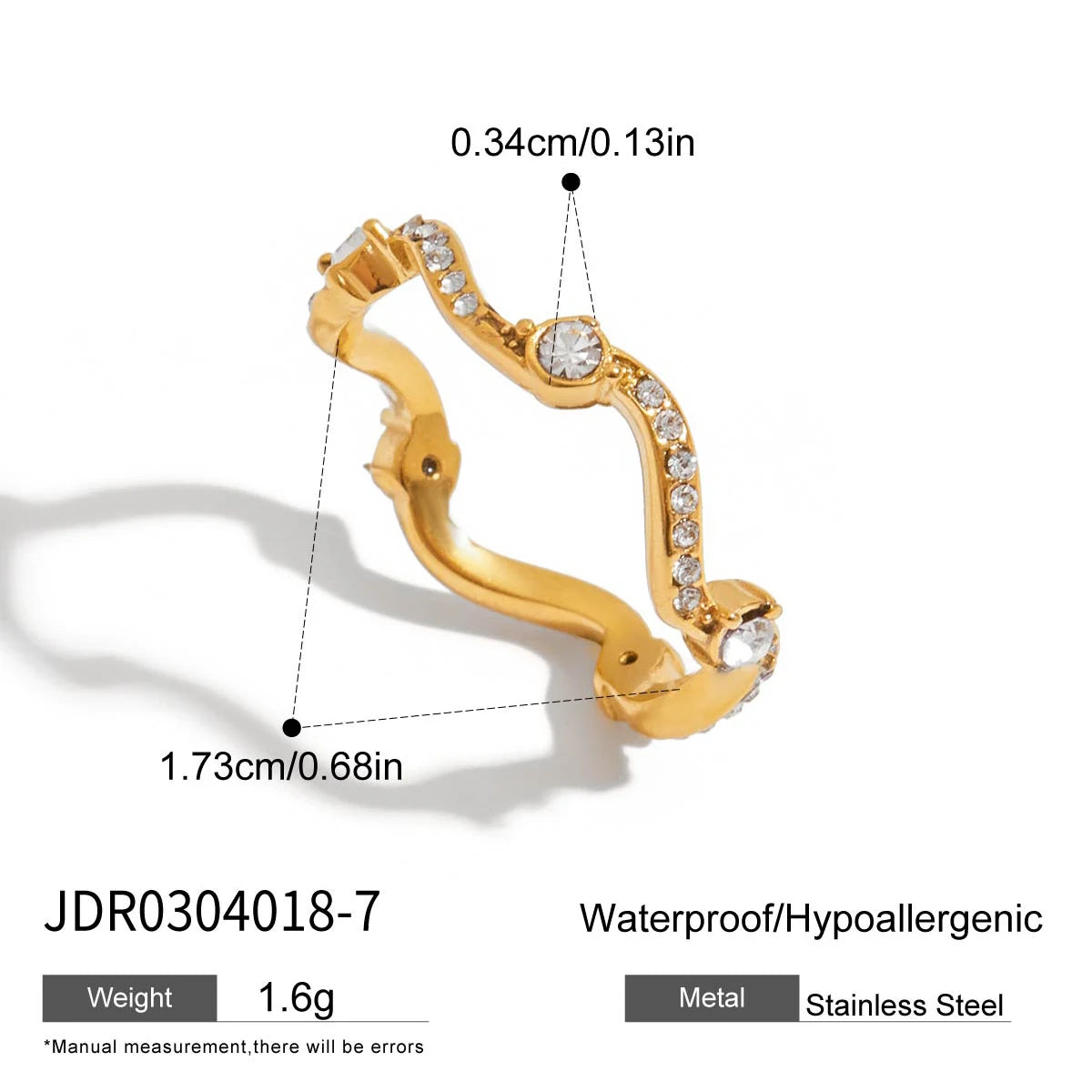 LumiRib Rhinestone Ring