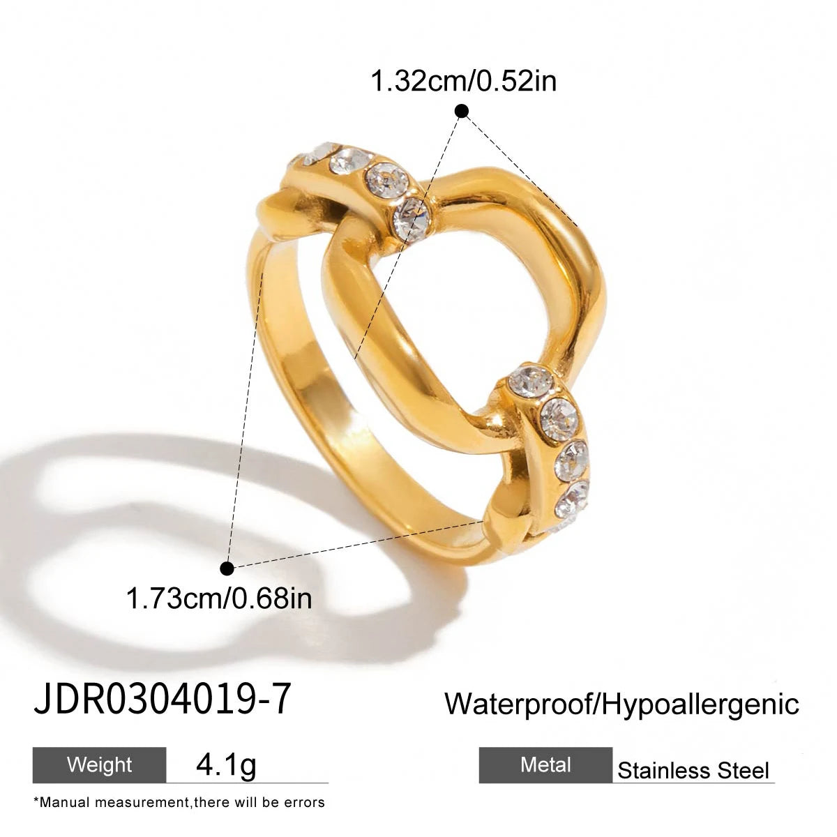 LumiRib Rhinestone Ring