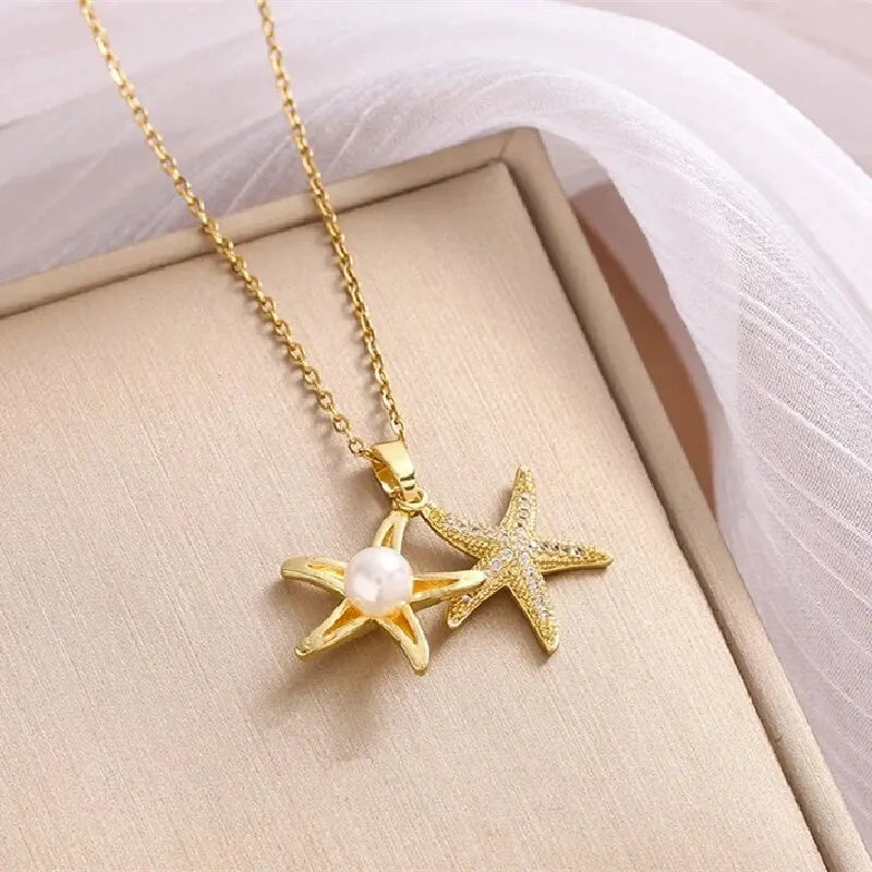 Ocean Gold Star Necklace